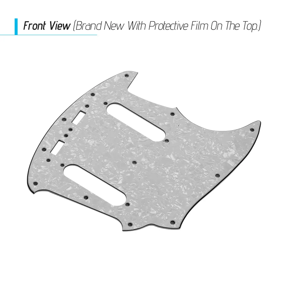3 слоя ПВХ Электрогитары накладку с 2 звукосниматель с одинарной катушкой отверстие для Mustang MG69 гитары детали на замену белый жемчуг - Цвет: White Pearl