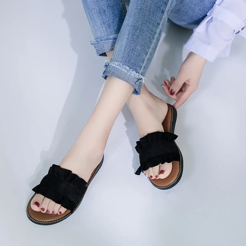 2019 New Women Beach Flat Sandals EVA Cork Ladies Summer Slippers Aqua Shoes Female Water barefoot Non-slip zapatos mujer | Спорт и