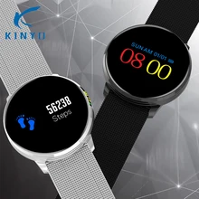 Kinyo смарт-браслет цветной экран мониторинг сердечного ритма IP67 Водонепроницаемый Будильник Напоминание различные материалы ремешка могут быть выбраны