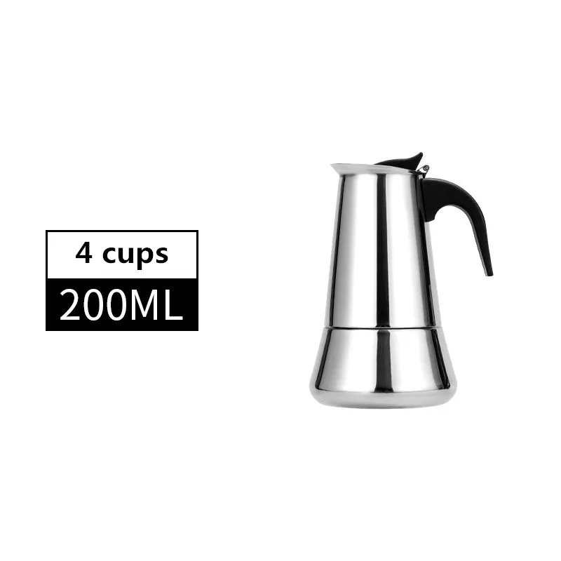 12 чашек/600 мл, большая емкость, эспрессо, Moka Pot, нержавеющая сталь, 304, латте, Перколятор, офисные, семейные, вечерние, восьмиугольный кувшин для кофе - Цвет: 4cups-200ml-B