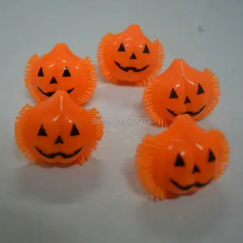 

Free shipping 24pcs/lot orange LED flashing pumpkin ring flash finger ring LED finger light ring for halloween supplies toys
