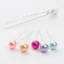 6 шт Цвет свадебные туфли с отделкой жемчугом и прозрачными стразами в виде Шпильки Свадебная вечеринка невесты волос ручки женские волосы аксессуар, зажим для волос