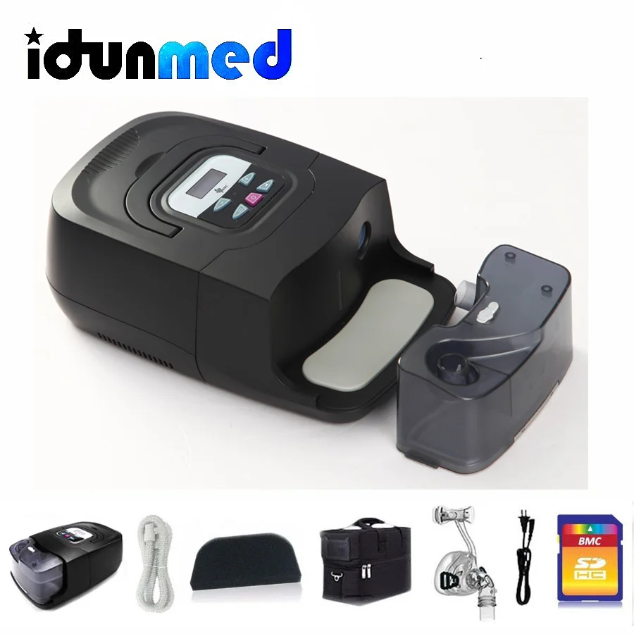 BMC CPAP Auto Machine GI Anti Snoring Automatic Portable Device With Silicone Full Face Mask Strap 