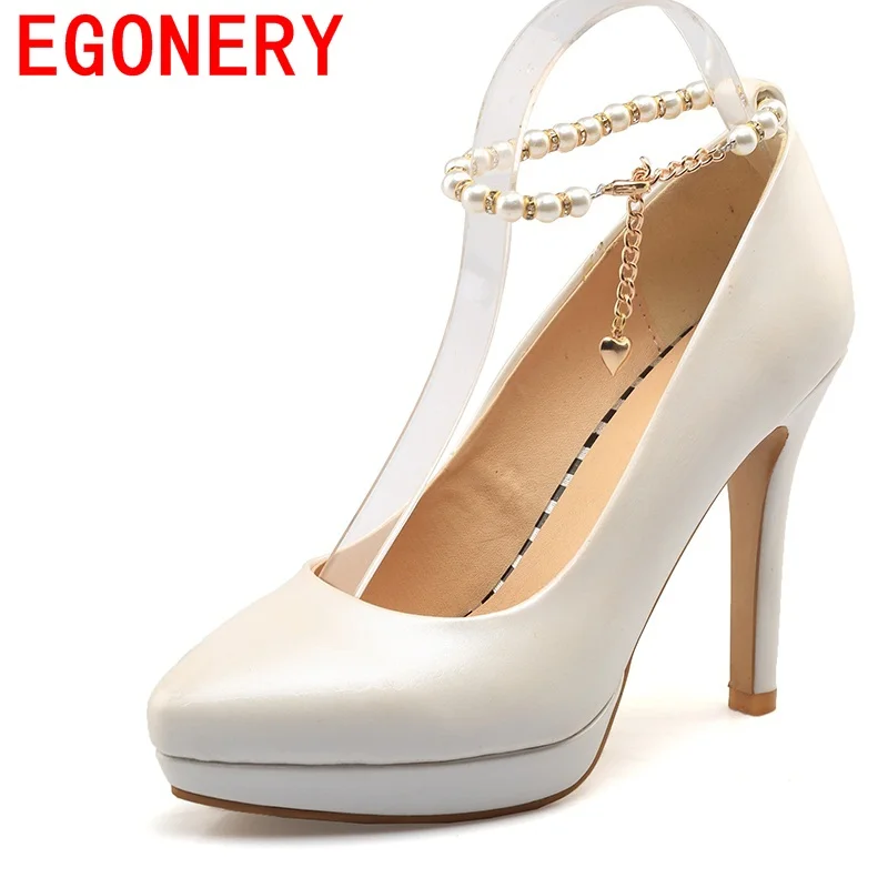 black Boucle Talons Respirant white Printemps Taille Grande De Perles Apricot Femme Égérie Chaussures Stiletto Pointu pink Pompes Hauts Bout qaCnHXw