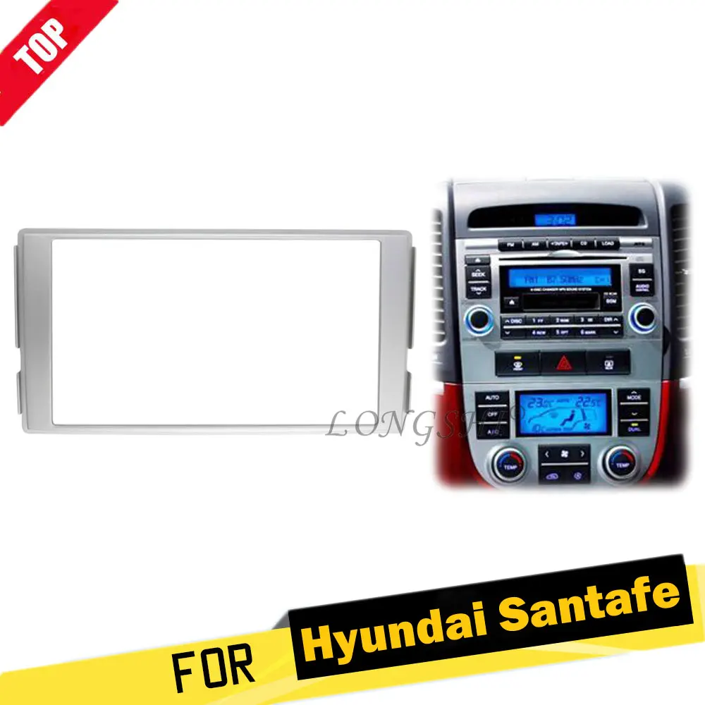 LONGHSI двойной Din стерео панель для hyundai Santa Fe 2006-2012 фасции Радио DVD Dash Монтажная Установка отделка комплект лицевая рамка