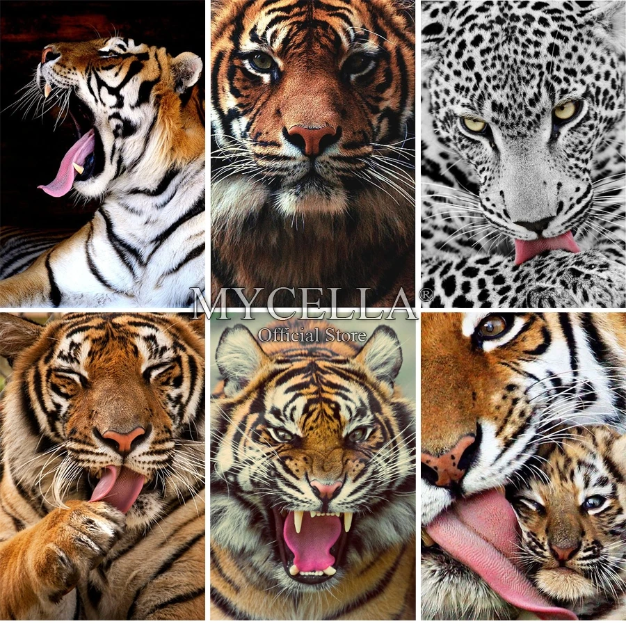 

Animals,Full Round,Diamond Embroidery,Tigers,5D Diy Diamond Painting,Cross Stitch,Diamond Mosaic,Needlework,Crafts,Home Decor
