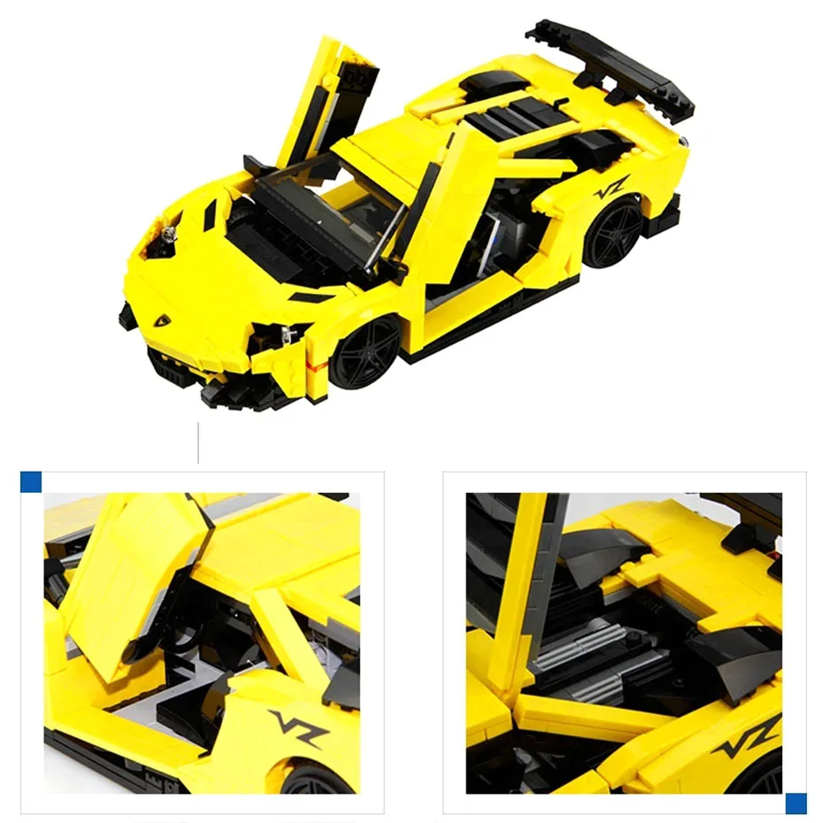 Intelligence-plastic-yellow-car-medel-educational-blocks