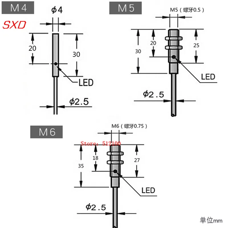 5 шт. M4 M5 M6 датчик приближения DC NPN/PNP LJ4A3 1 Z/BX LJ5A3 трехпроводной NPN обычно включает