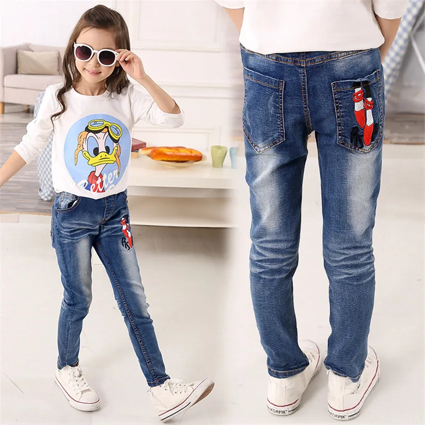Buy 3 10 y girls pants jeans children denim pants for