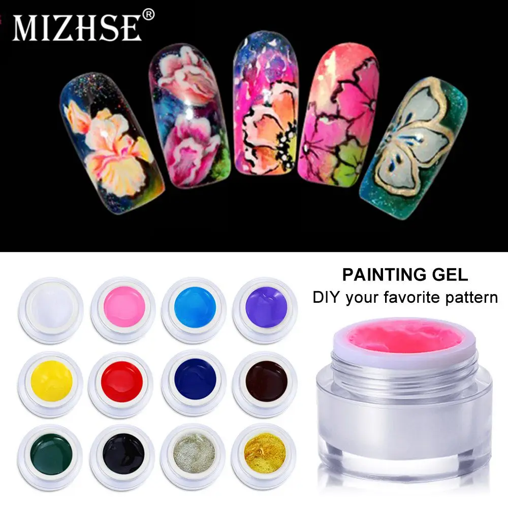 MIZHSE Painting Gel Nail Art Glitter Gel Paint For Nails Design 15g
