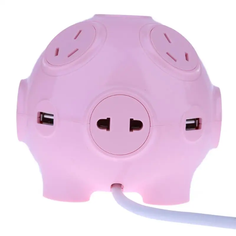 

Cute Lovely Pig Shape Power Socket Panel Board USB AC Plug Power Supply Charging Extension Socket for International Travel