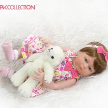 Npkколлекция 48 см bebe Кукла реборн девочка малыш полный тело силиконовая игрушка для ванны ручной детальный paiting мизинец вид