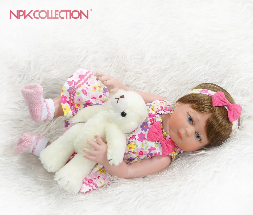 Кукла младенец NPKCOLLECTION 48 см силиконовая игрушка для купания с разным телом
