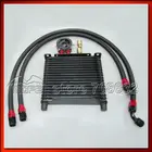 SPECIAL OFFER AN10 16 Row Oil Cooler Kit With Oil Filter Sandwich Adapter + Braided Nylon Stainless Steel Oil Hose Black