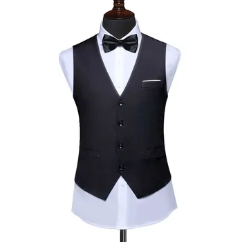 

Spring Autumn Slimming Vest Men England Casual Waistcoat 4 Button V-Neck Office Wedding Vest Sleeveless Jacket Plus Size S-6XL