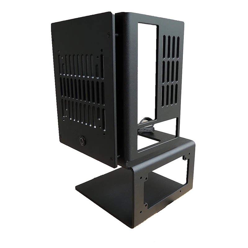 Water cooled chassis all aluminum open vertical mini itx motherboard