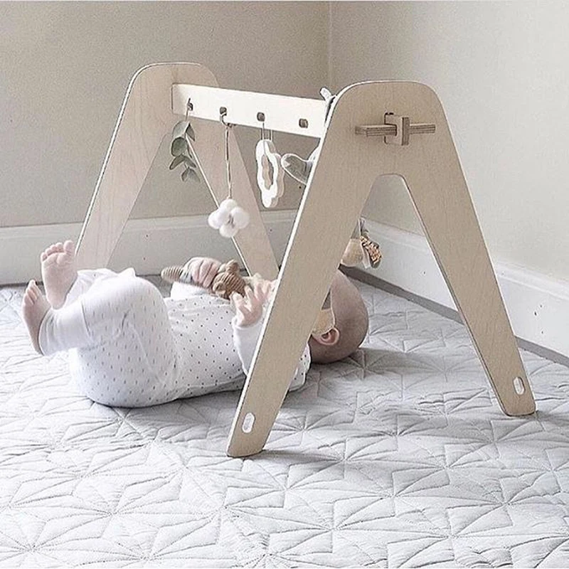  Wood Baby Activity Gym Nordic Baby Sensory Develop Toddler Toys Play Game Frame Early Education Toy