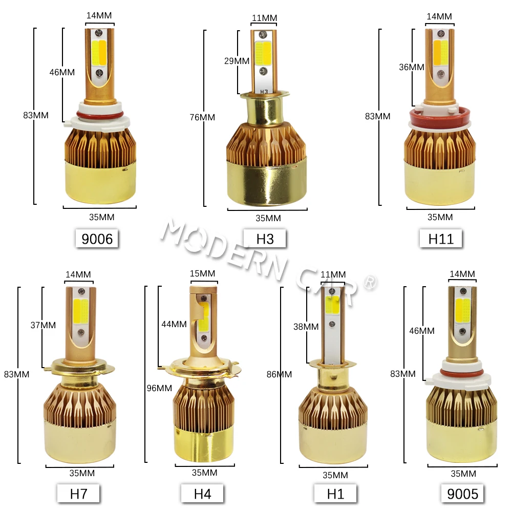 Современный автомобилей Canbus лампада H4 H7 светодиодный фар автомобиля 12V 8000LM 4300 6000 ксеноновая лампа H3 H1 9005 HB3 9006 HB4 H8 H11 двухцветная лампа