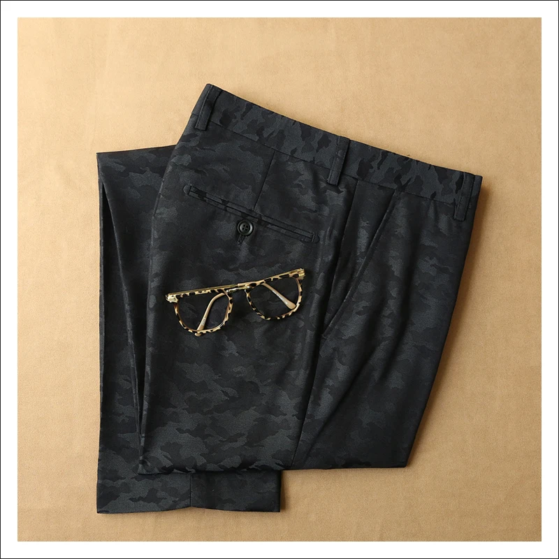 

2019 New Fashion Straight Good Quality Men Business Suit Pants two ways stretch Casual Trousers Black Suits Pant 365kz01