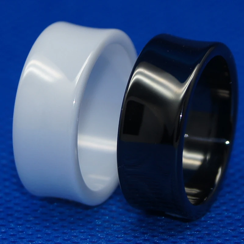 

8mm width unique simple concave design hi tech scratch proof ceramic ring 1pc