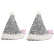 Новинка, 2 предмета, милые рождественские шапки с рисунком для маленьких девочек, комплект заколок для волос, очаровательный головной убор, аксессуары для волос,#0314 BB