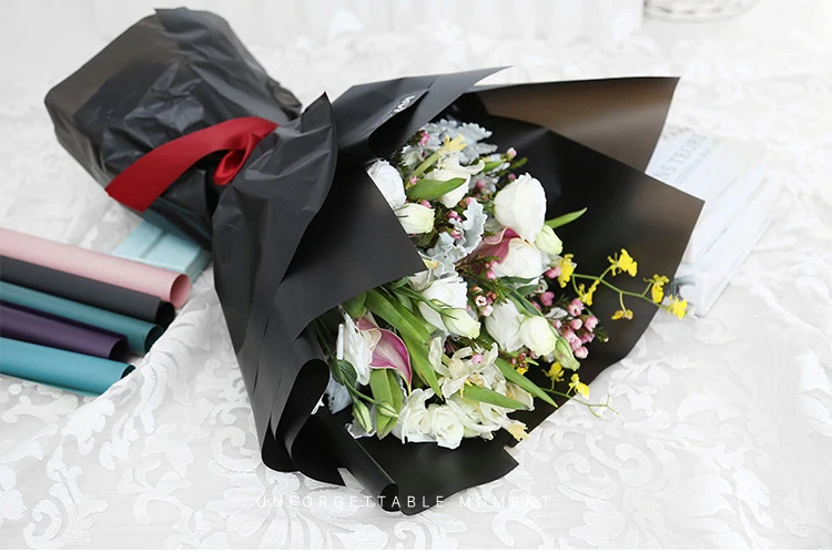 Утренний туман мягкий светлый темный цвет водонепроницаемый цветы, подарочная оберточная бумага для букета упаковка Pape