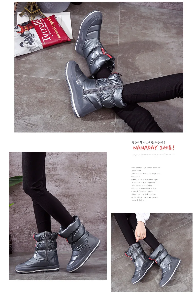 M. GENERAL/женские зимние ботинки г. Новые Модные трендовые высокие сапоги из водонепроницаемой ткани, подходящие ко всему однотонные, Размеры 35-40