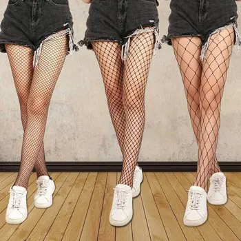 

2019 Women Explosion Grid Inside Pantyhose Fish Nets Panties Socks Netting Bottoming Socks