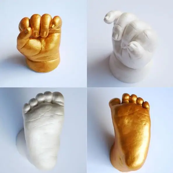 Souvenir Baby 3D Hand And Foot Printing Mold Powder Gypsum Casting Kit Handprint Footprint Souvenir Gift Baby Growth Memorial