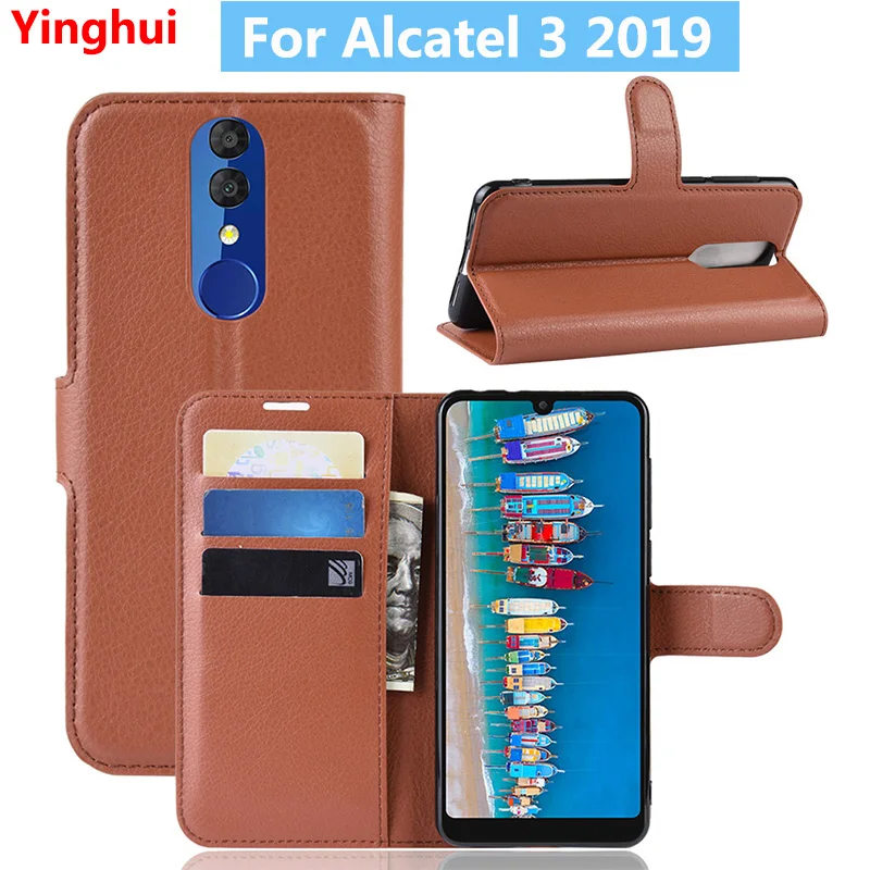 Чехол для Alcatel 3 2019 5053Y 5053D 5053K высококачественный кожаный чехол-книжка с