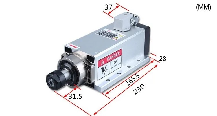 2.2KW 220V ER20 air cooled spindle size