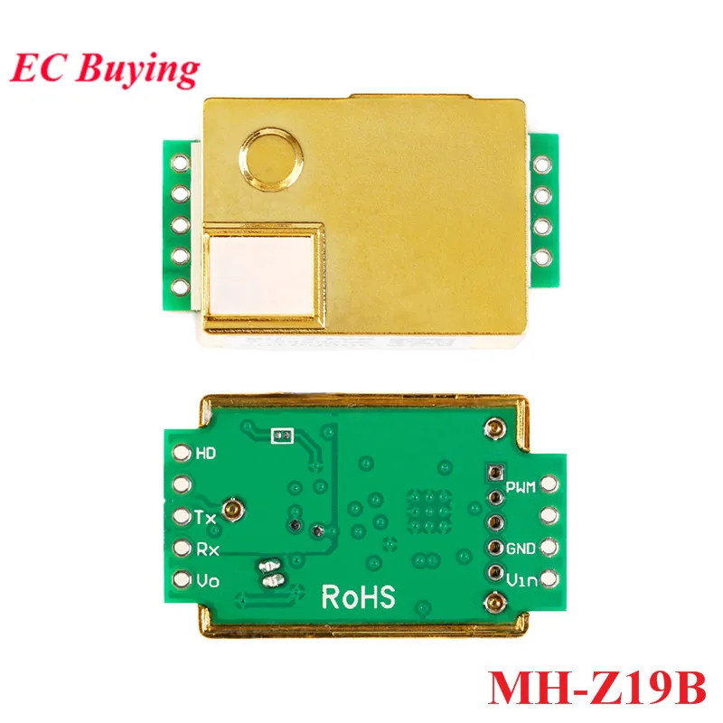 Baratos MH Z19 Módulo de Sensor infrarrojo CO2 MH Z19B Sensor de Gas de dióxido de carbono para Monitor CO2 0 5000ppm MH Z19B