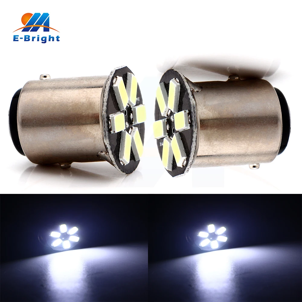 YM E Bright 20 100 шт./лот S25 1157 BAY15D 5730 6 SMD DC 12V автомобильный светодиодный фонарь для