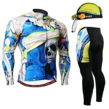 2017 bike gear men shirt long sleeve brand gel padded pants Top Quality Long Cycling Jerseys Set spring Bicycle Clothing Ropa
