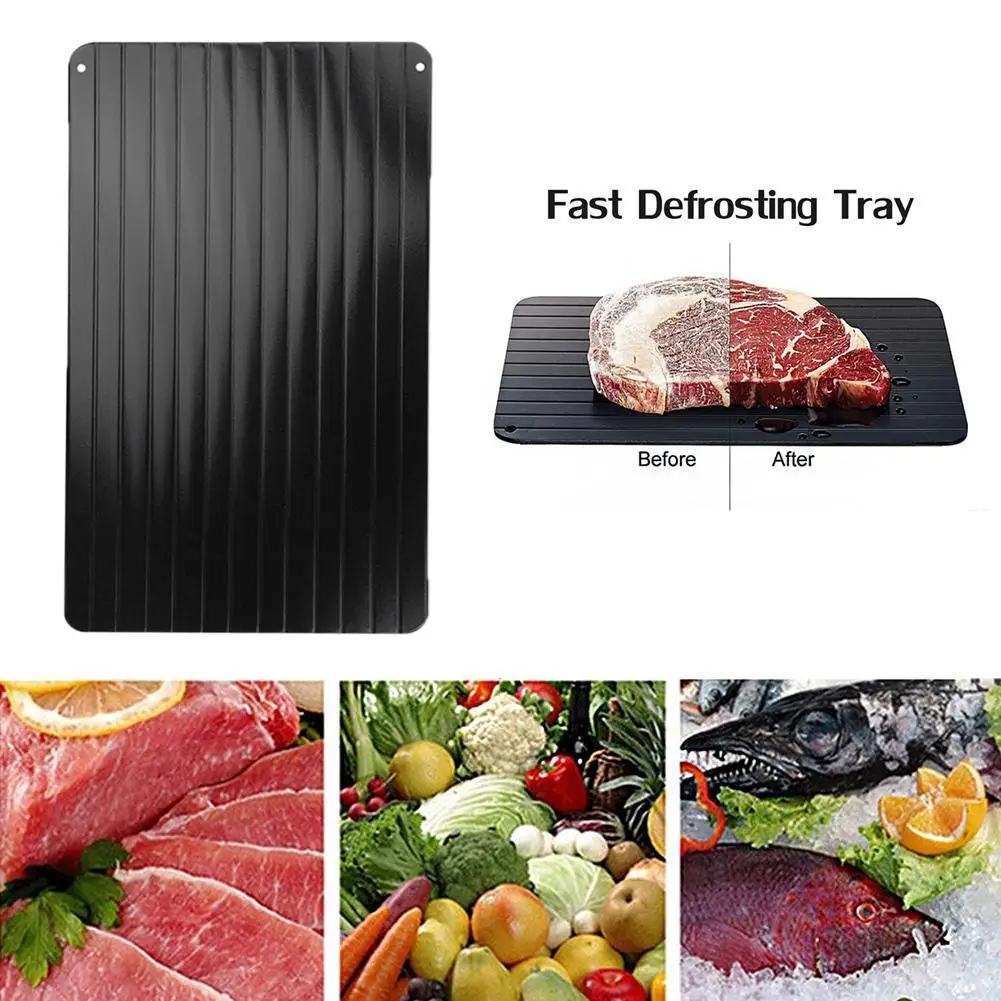 EZLIFE Magic Defrost Tray Safe Fast Thawing Frozen Fish Sea Food Meat Metal Plate Defrosting Tray Kitchen Cook Gadget Tool EZLIFE Magic Defrost Tray Safe Fast Thawing Frozen Fish Sea Food Meat Metal Plate Defrosting Tray Kitchen Cook Gadget Tool