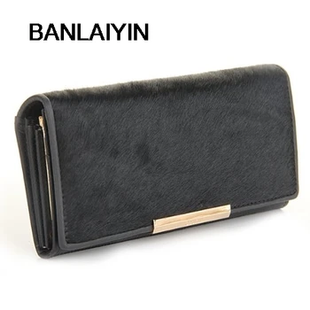 

Wallet Women Wallet Genuine Leather Black Horse Fur