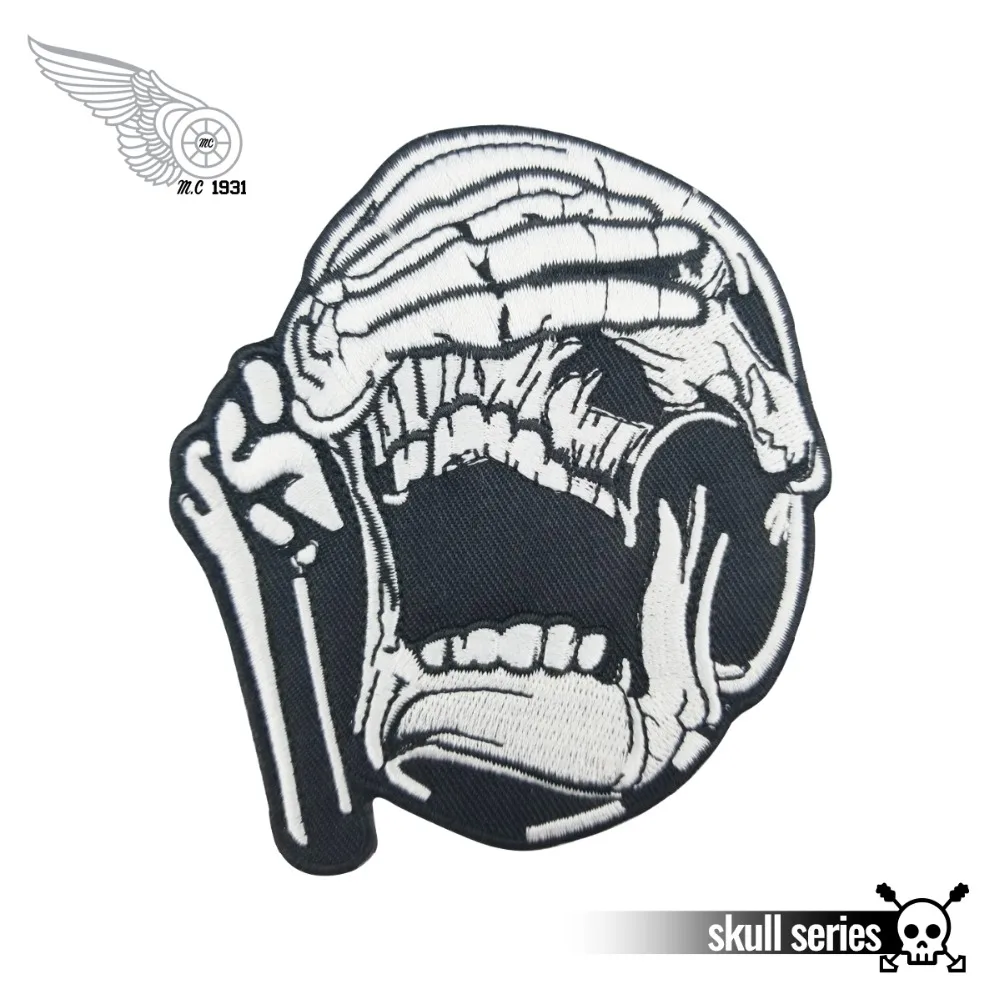 

See No Evil Skull Iron on Motorcycle Biker Club MC Back Jacket Vest Embroiderd Patch