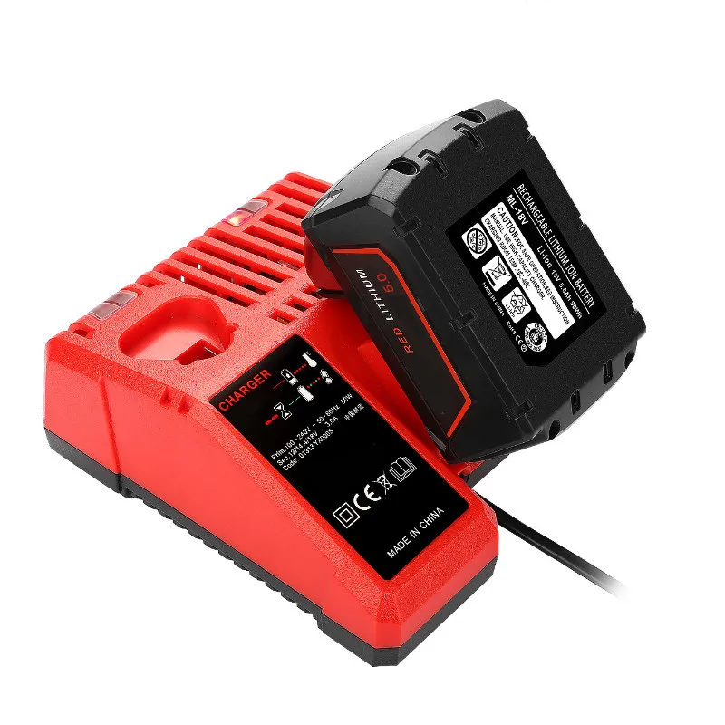 En Ligne Chargeur de batterie Li ion 110 240 V pour Milwaukee M12 M18 48 11 1815 48 11 1828 48 11 2401 48 11 2402 livraison gratuite