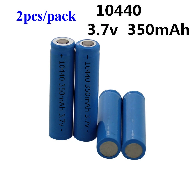 Oplaadbare 3.7 v 350 mah ICR10440 LIthium ion Batterij met platte top mobiele AAA batterij zaklamp (2 Batterijen| - AliExpress