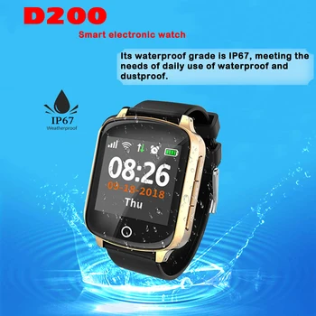 

GPS Tracker Watch D200 GPS+LBS+WiFi positioning two-way call and voice monitoring IP68 swimming grade waterproofing