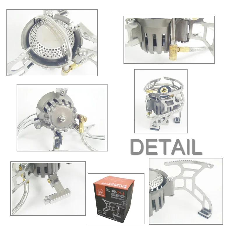 Булин T4-A из нержавеющей стали, открытая Складная газовая плита, походная плита для пикника, разделенная горелка для выживания на открытом воздухе, газовая печь