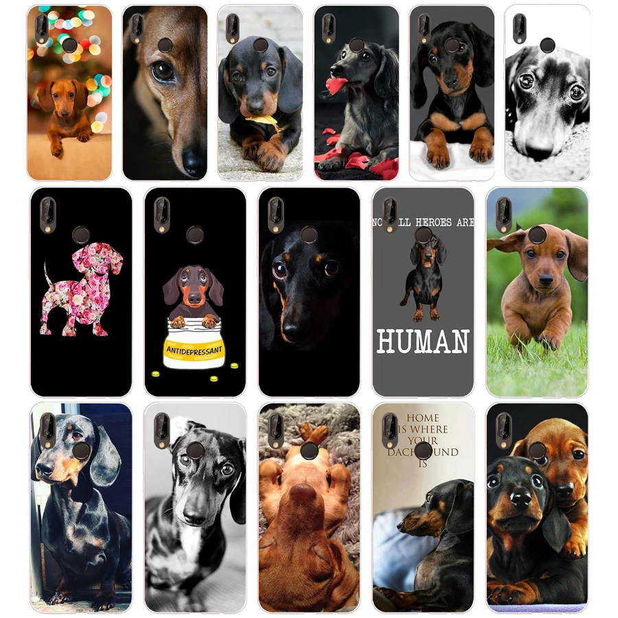 145Sd Bassotto Teckel Dackel Custodia Morbida In Silicone Tpu Per Cani Per Honor 10 Huawei P Mate 10 20 Lite Y5 Y6 Prime 2018
