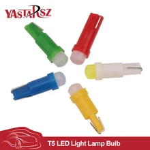 10PCS T5 LED Car Interior Dashboard Gauge Instrument Car Auto Side Wedge Light Lamp Bulb DC 12V White Red Blue Yellow Green