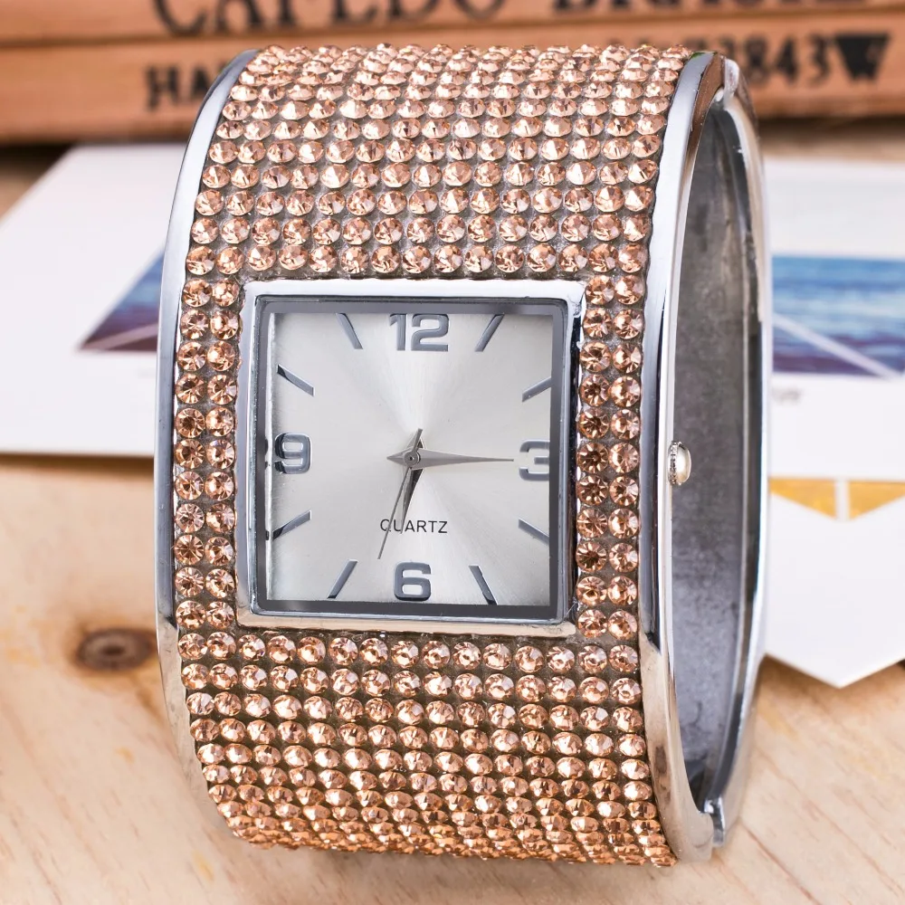 Beste 2018 Luxe Zilveren Womens Armband Horloges Dames Jurk Horloges Quartz Horloges Diamant Horloge Relogio Feminino Vierkante Klok