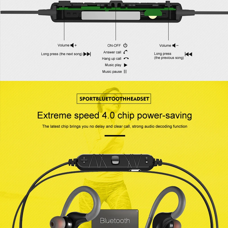 Спортивные Беспроводные Наушники AWEI A890BL Bluetooth наушники с микрофоном
