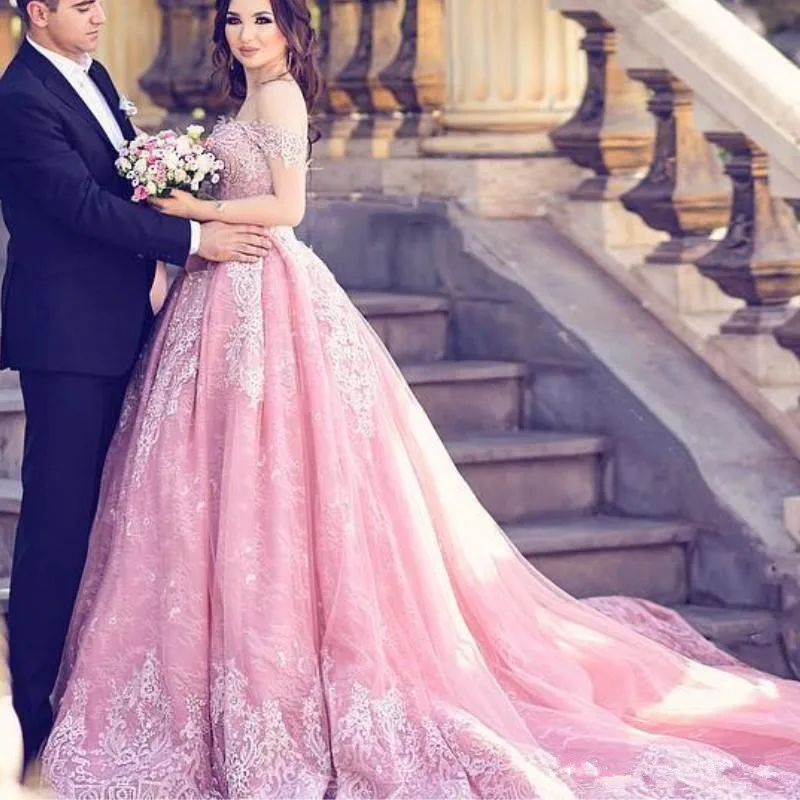 off shoulder engagement gowns