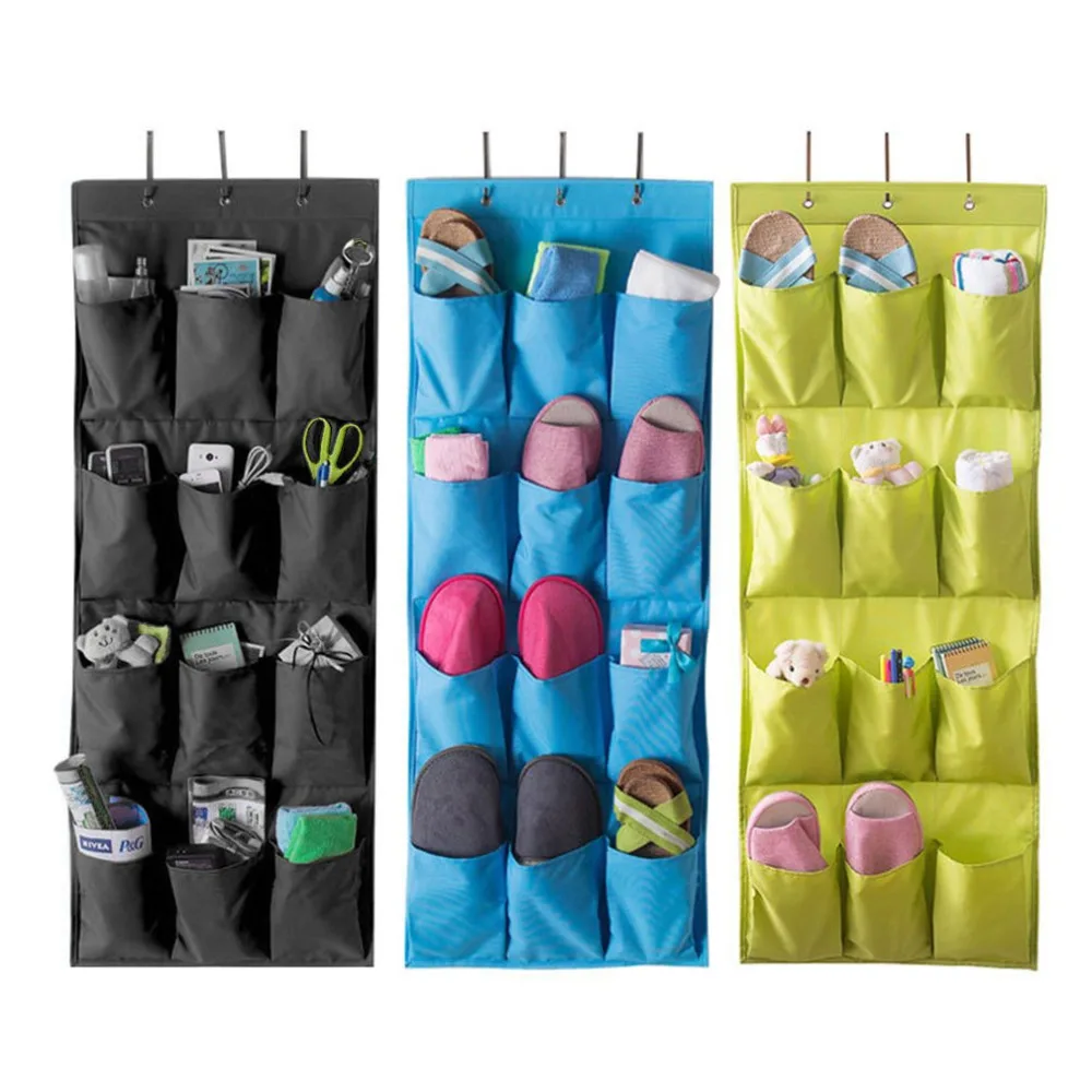 Oxford Cloth 12 Lattice Shoes Hanging Organizer Storage ...