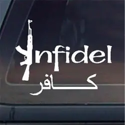 Infidel w/Арабский автомобиль наклейка/стикеры вырезанная Виниловая наклейка для окна автомобиля грузовик тетрадь практически любой жесткий