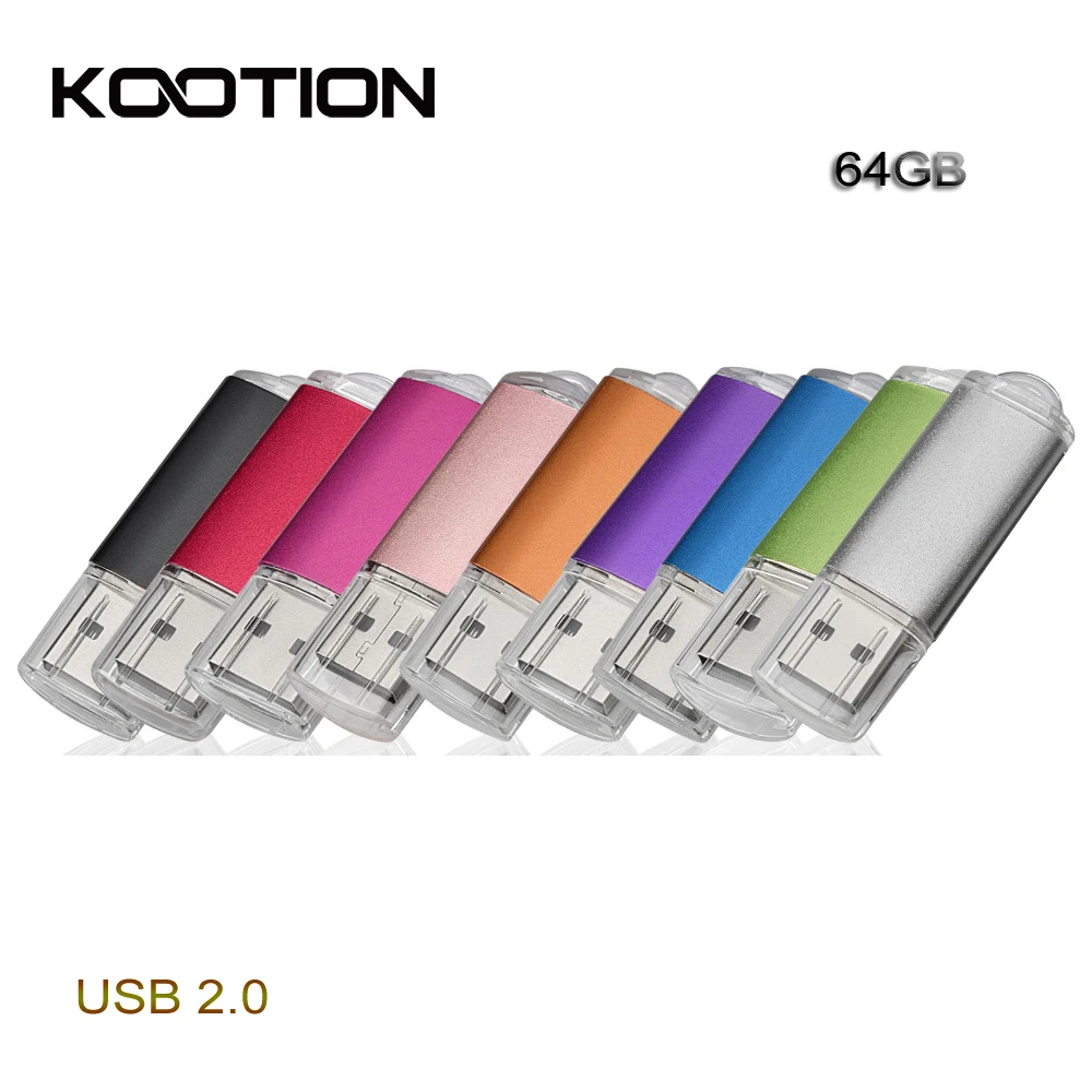 9 Colors Portable Clef USB 2.0 Flash Drive 64GB Cheap Pendrive USB
