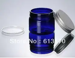 50 г синий пустой ПЭТ банка для крема с внутренней крышкой косметическая упаковка контейнеры алюминиевой крышкой маска DIY случае инструмент